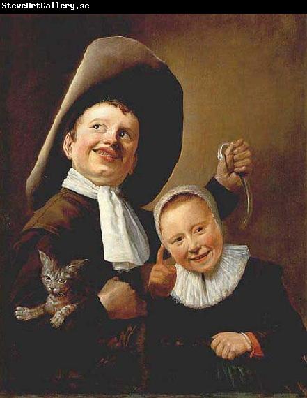 Judith leyster A Boy and a Girl with a Cat and an Eel